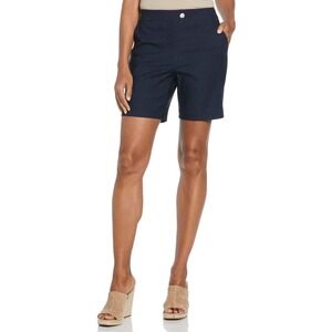 Rafaella Womens Shorts Dark Wash Solid Color Sze 6 Comfort Fit Stretch W Pockets